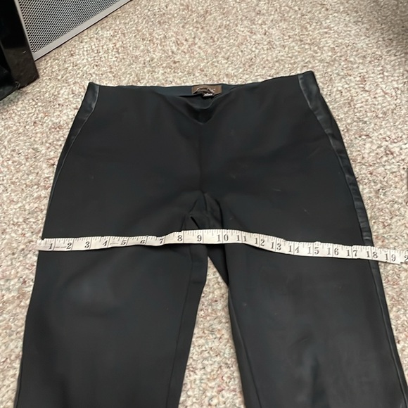 Danier Black Pants with Leather Trim and size ankle slits - Picture 6 of 9